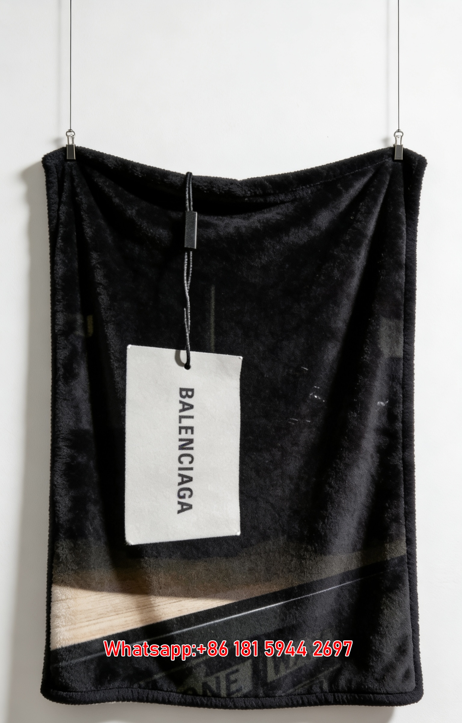Balenciaga Tag Print Flannel Sofa Throw Blanket Premium Couch Cover BA370